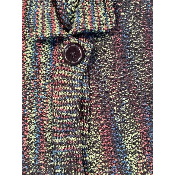 Glenmont Designs Cardigan Sweater 1X Multi Hand Knit Heavyweight Shawl Collar - Picture 7 of 8